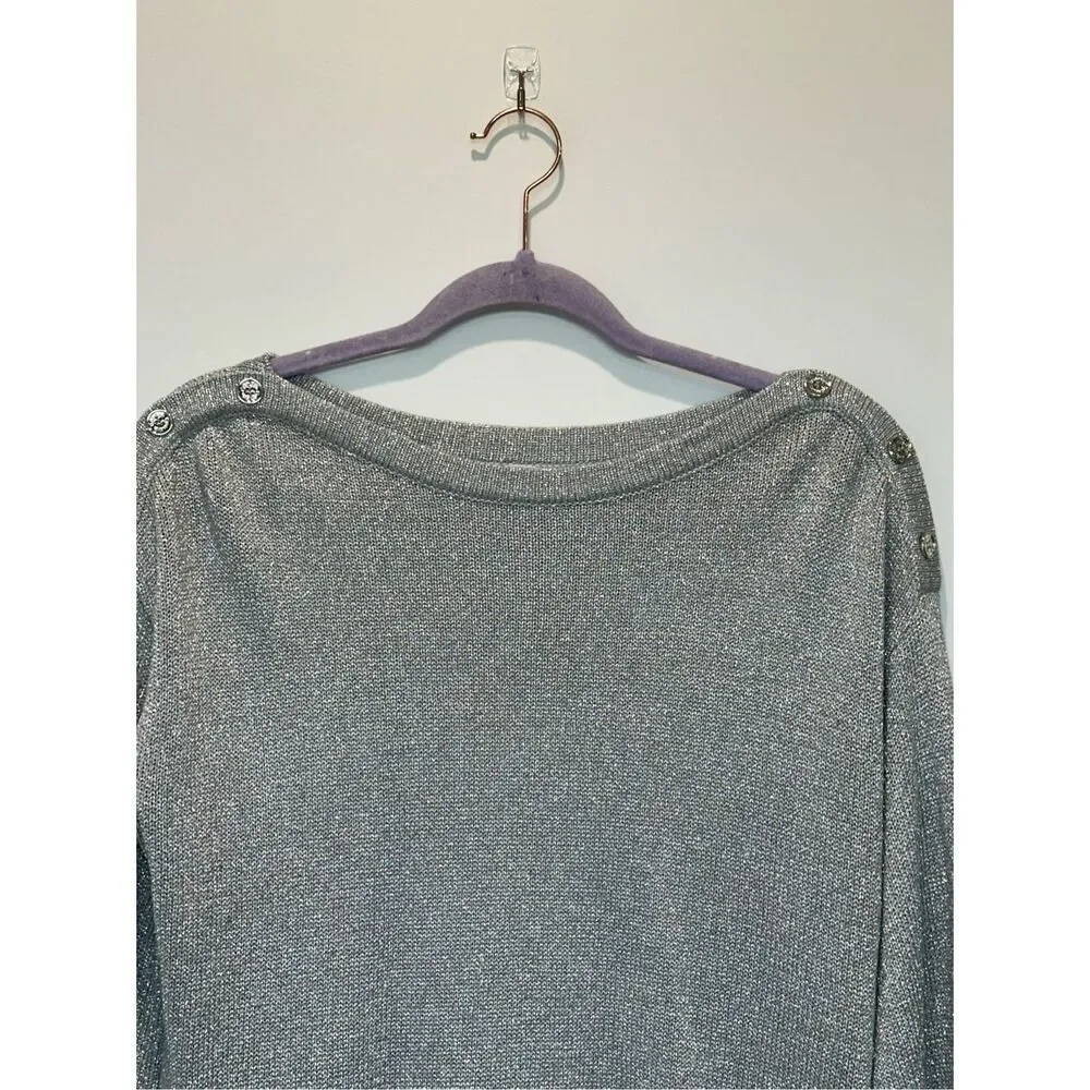 NWOT Calvin Klein Silver Boatneck Sweater Size XS